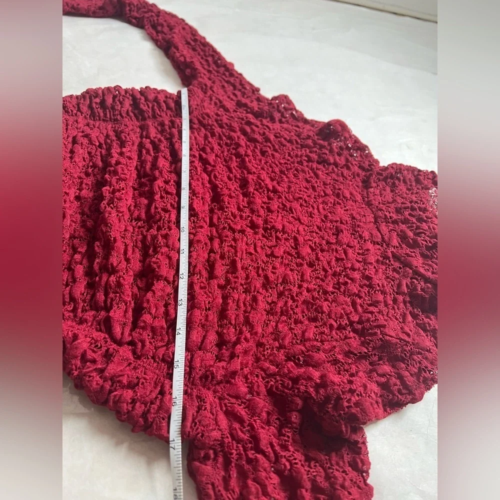 Free People Intimately FP Day And Night Lace Thong Bodysuit Women Sz M Red NWOT